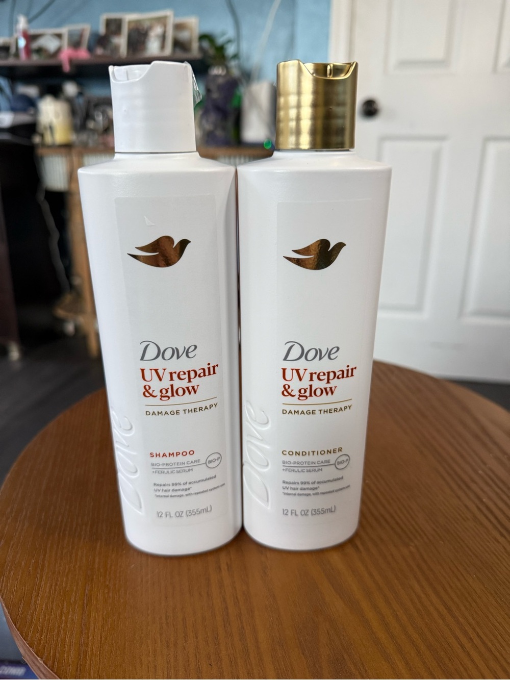 Dove UV Repair & Glow Shampoo and Conditioner - White
